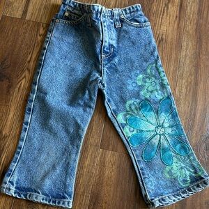 Vintage toddler floral jeans